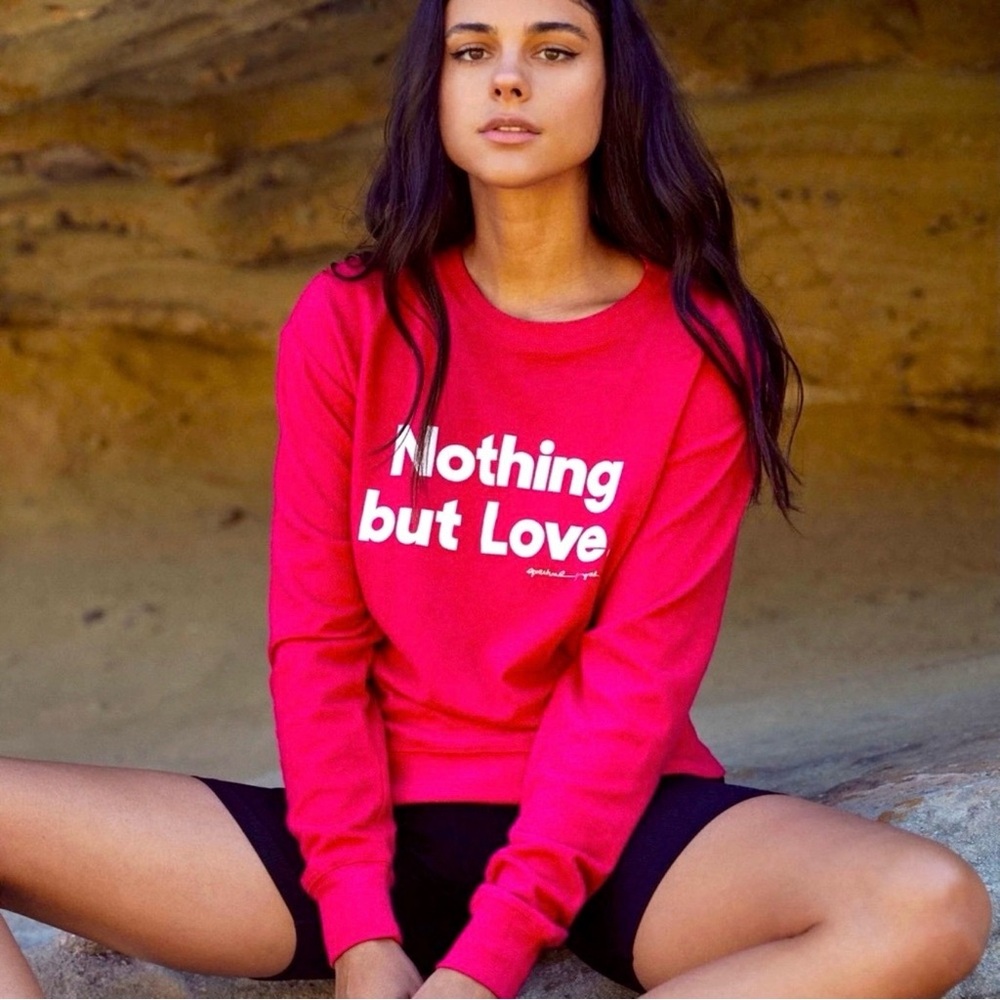 SPIRITUAL GANGSTER Nothing But Love Raspberry Savasana Sweater Size XL
